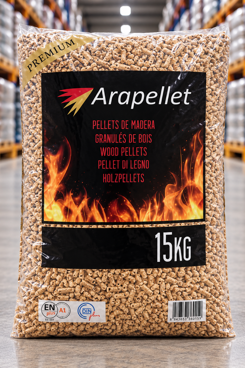 Arapellet – Palet de 77 Sacos de Pellets de Madera para Calefacción de Alto Rendimiento
