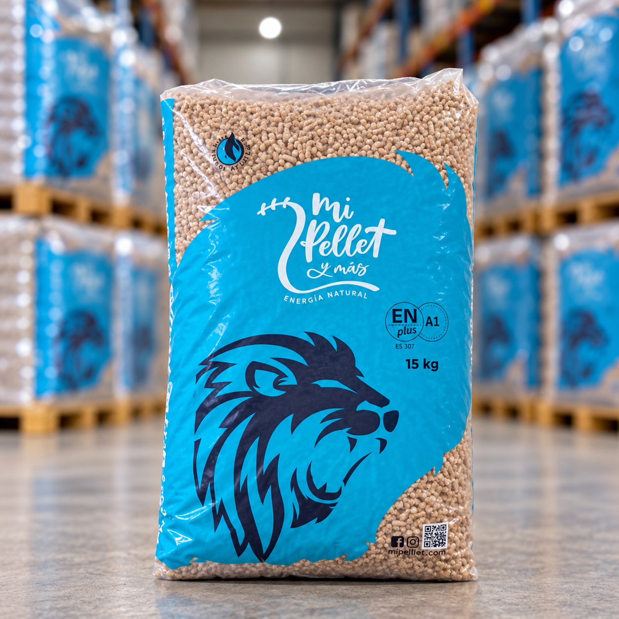 Mi Pellet y Más – Palet de 77 Sacos de Pellets de Madera Premium ENplus A1