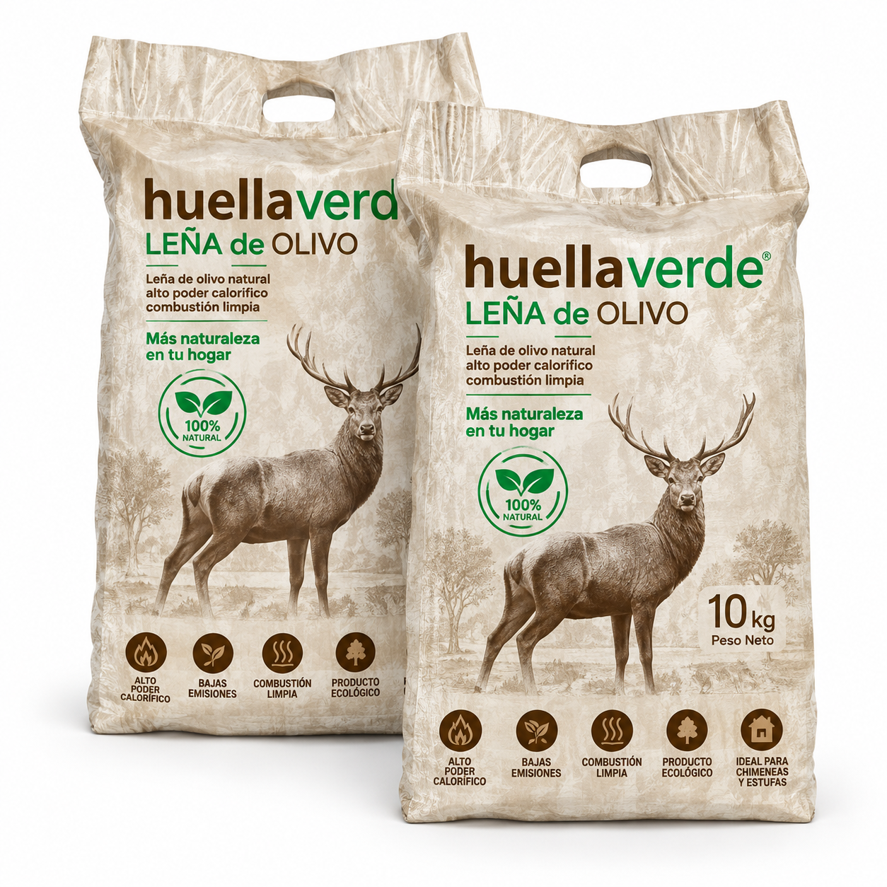 Leña de Olivo Premium – Lote de 50 Sacos de 10 kg | 500 kg para Chimeneas y Estufas