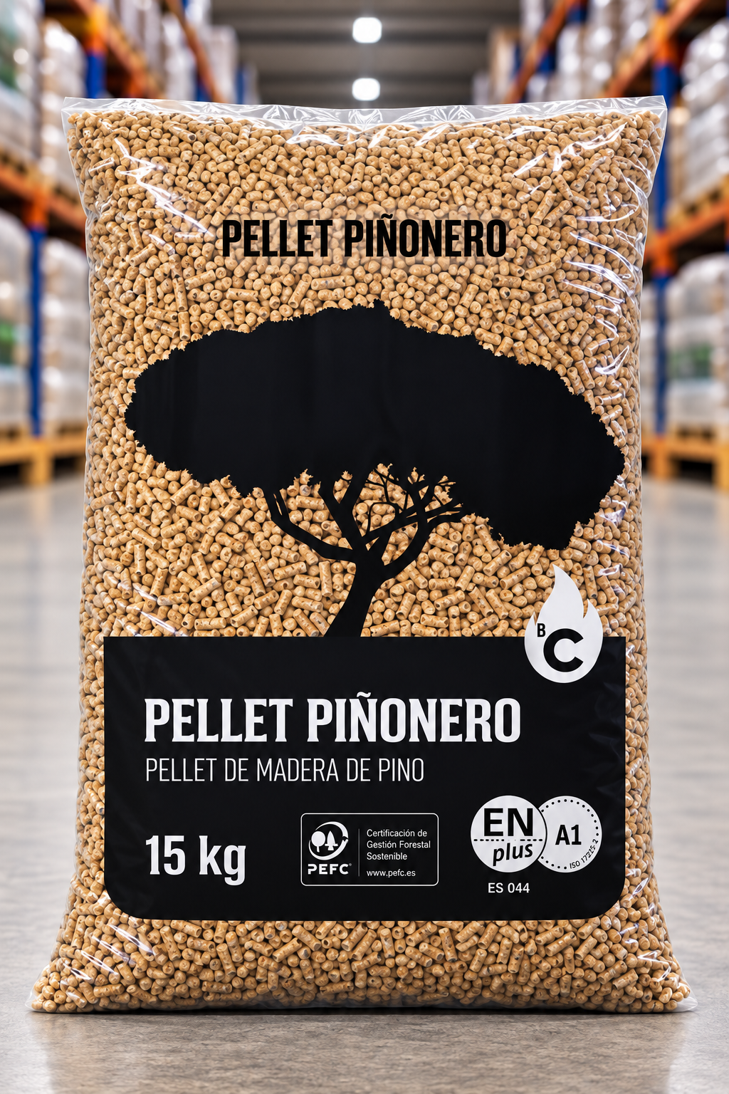 Pellets de Pino Premium – Palet de 42 Sacos de 15 kg | 630 kg